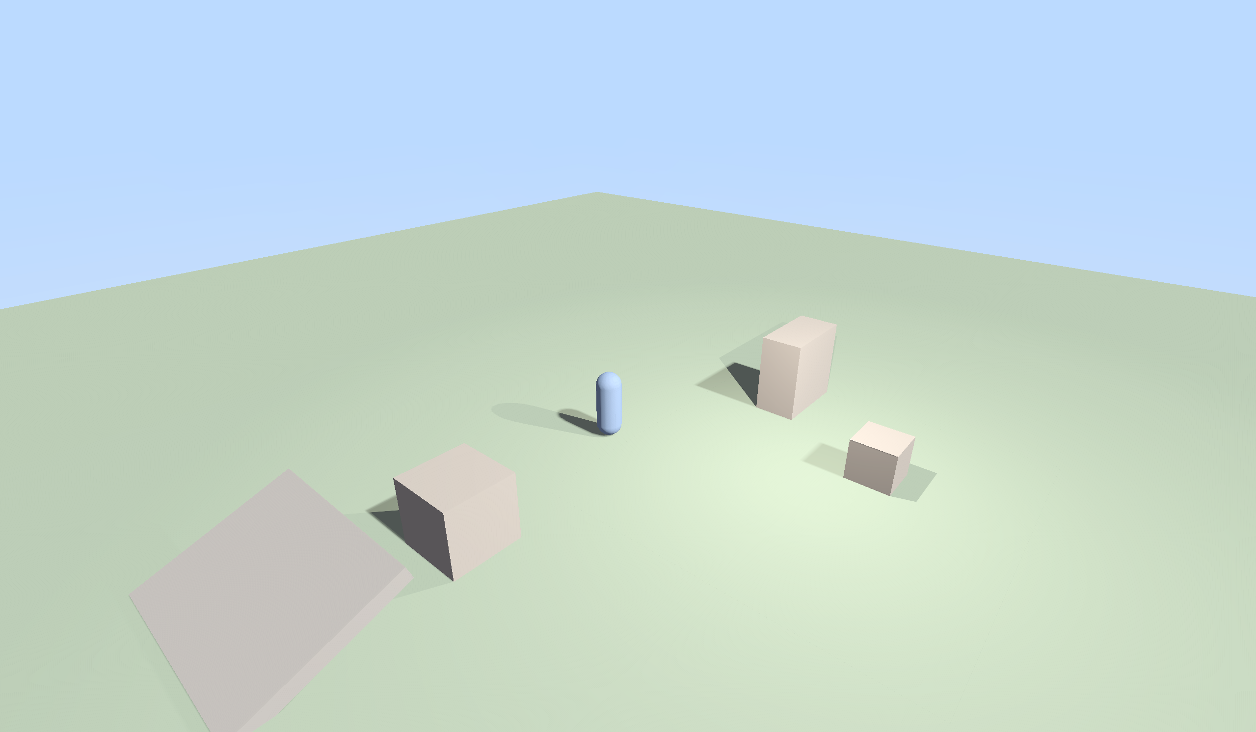 TEGE Engine - 3D scene with primitive shapes and real-time shadows